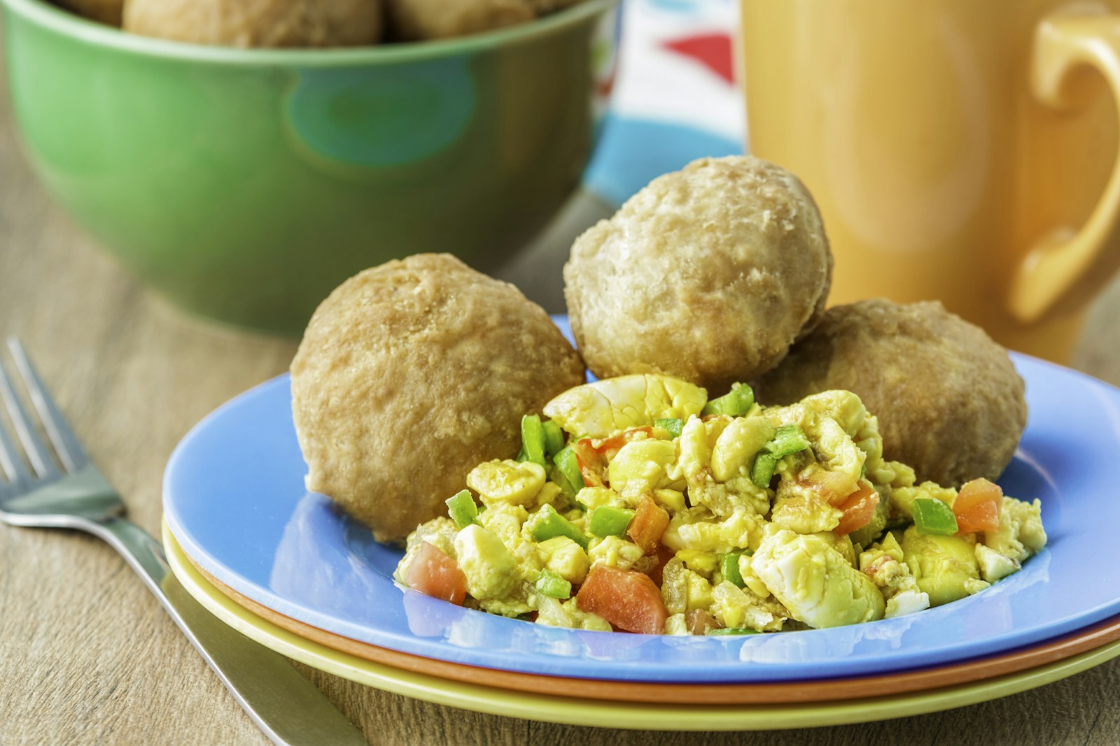 Jamaican ackee and saltfish plate